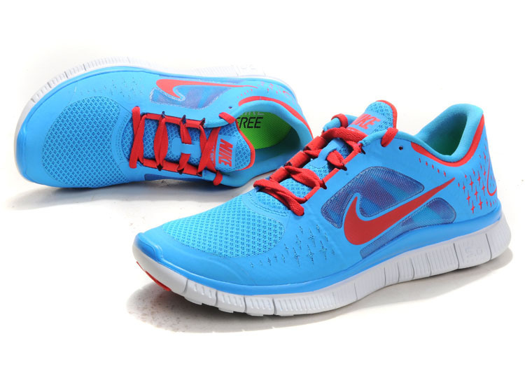 Hot Nike Free5.0 Men Shoes Dodgerblue/Red